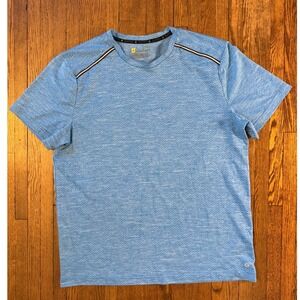 Zella Running Mens Blue Heathered Short Sleeve Performance T-Shirt XL